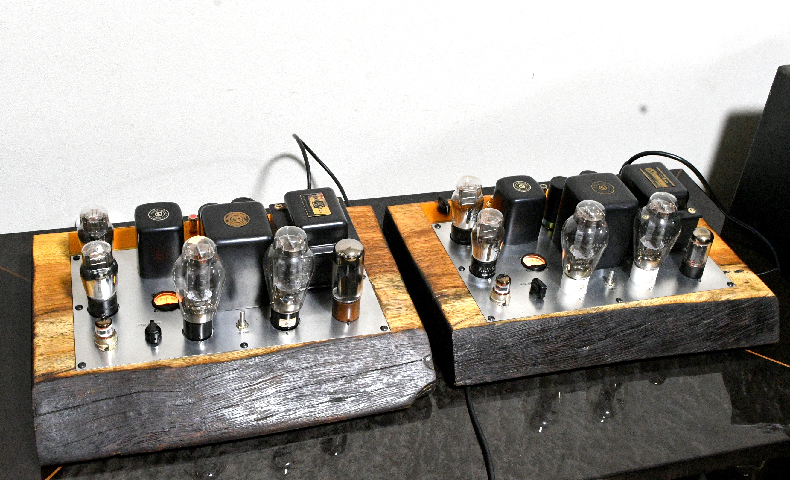 OTOMON LAB 71A drive 45/VT52/300B compatible tube amplifier 20W power Zero NFB (O.U.D.D.C) on wooden single slab