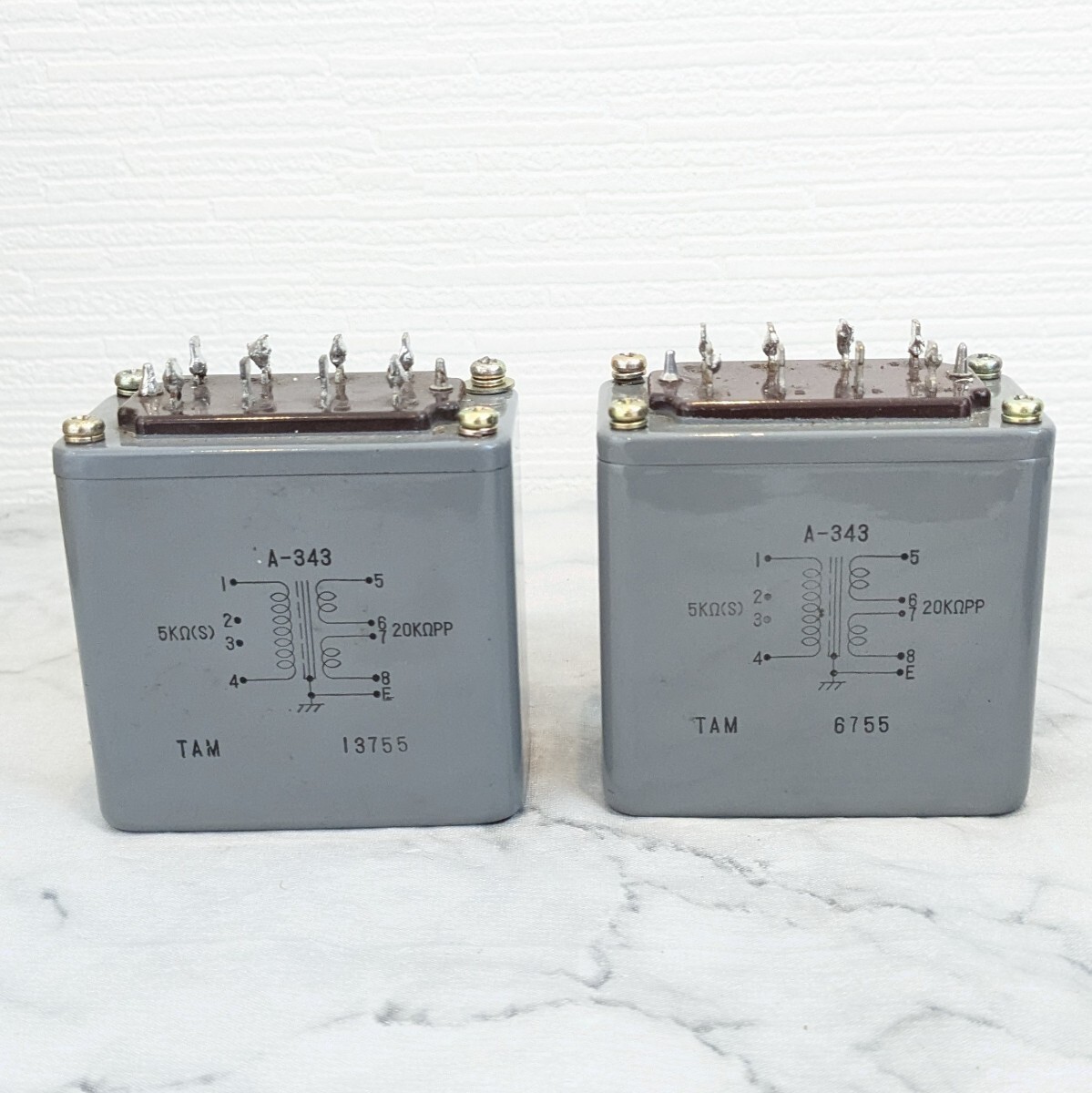 Pair vintage TAMURA A-343 interstage transformer using in Sakuma amp