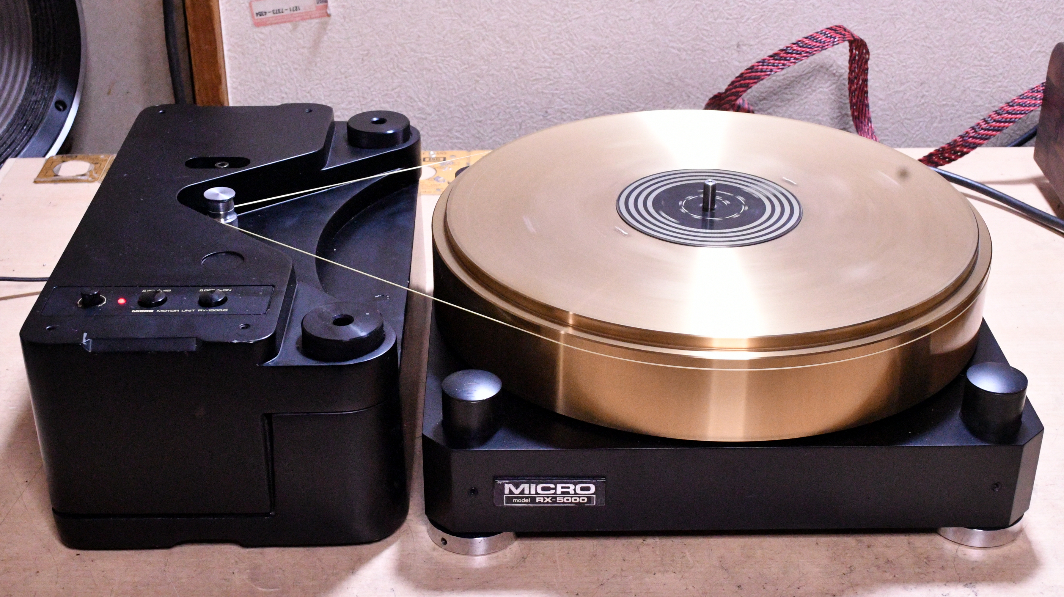 Micro seiki RX-5000, RY-1500D turntable with gun metal flatter use for 4 tonearm