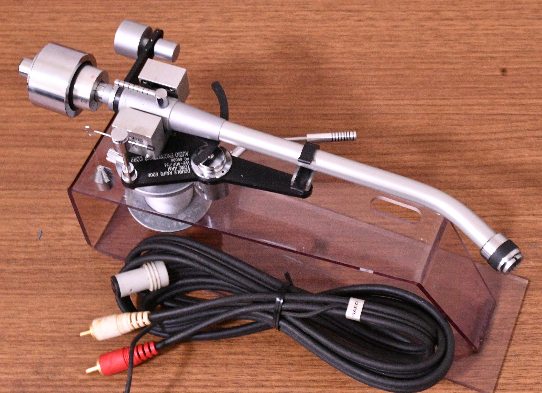 SAEC WE-407/23 tonearm for professional with anti-skating weight,cable * VG++
