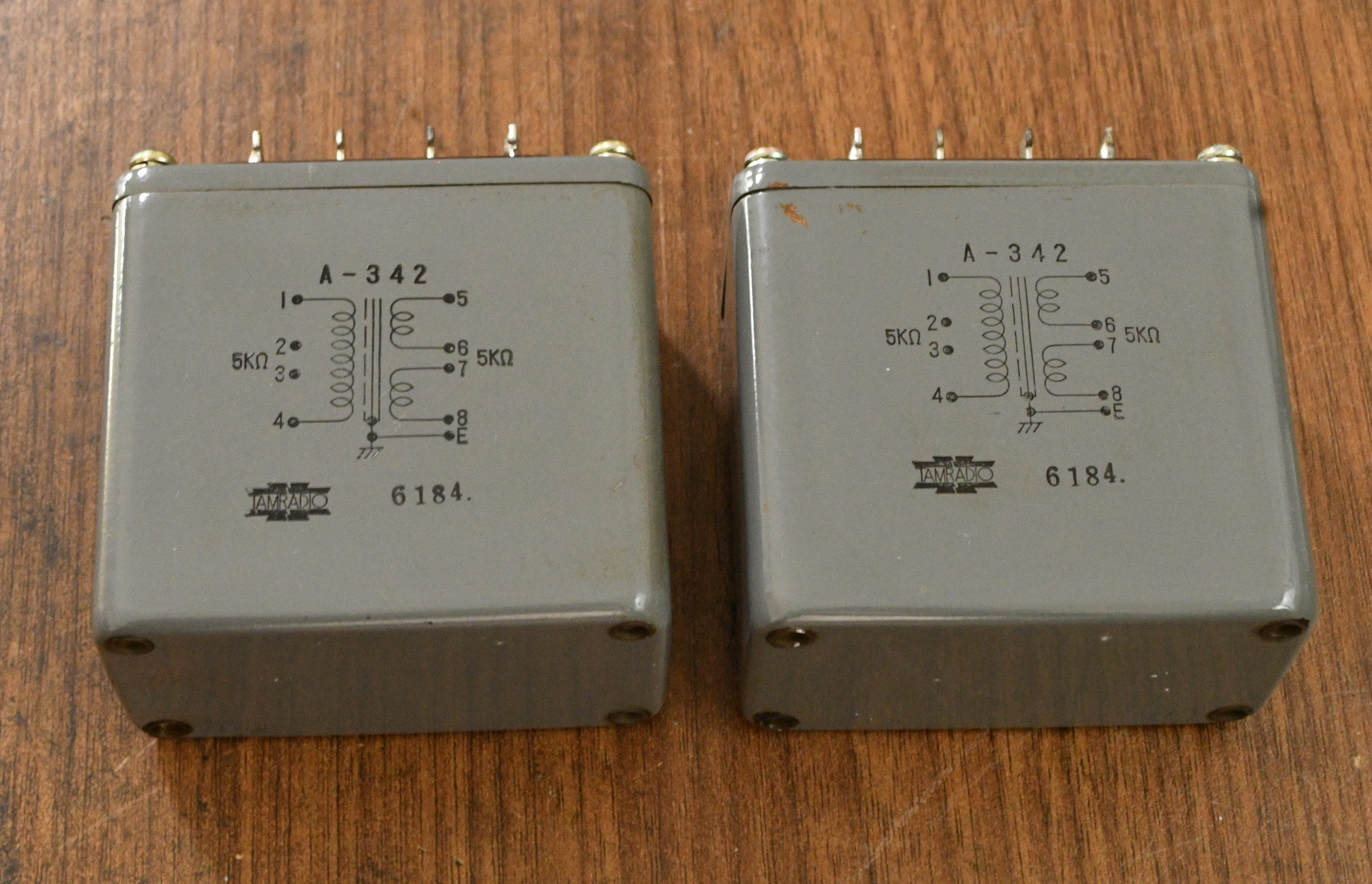 Pair vintage TAMURA A-342 interstage transformer using in Sakuma amp